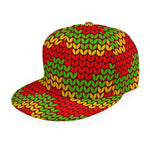 Knitted Reggae Pattern Print Snapback Cap