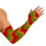 Knitted Reggae Pattern Print Sun Protection Arm Sleeves