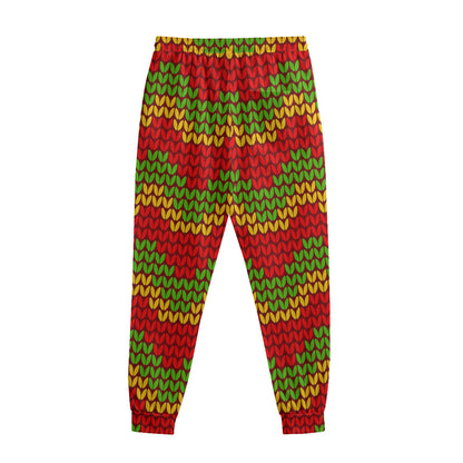 Knitted Reggae Pattern Print Sweatpants
