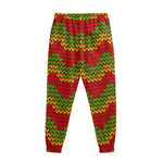Knitted Reggae Pattern Print Sweatpants