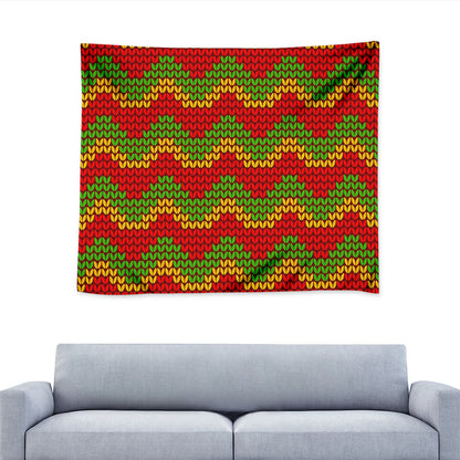 Knitted Reggae Pattern Print Tapestry