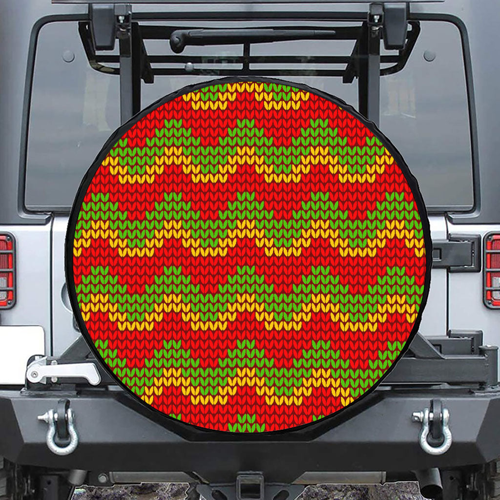 Knitted Reggae Pattern Print Tire Cover