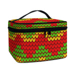 Knitted Reggae Pattern Print Travel Makeup Bag