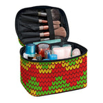 Knitted Reggae Pattern Print Travel Makeup Bag