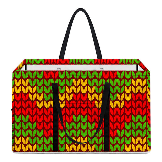 Knitted Reggae Pattern Print Utility Tote Bag