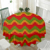 Knitted Reggae Pattern Print Waterproof Round Tablecloth