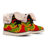 Knitted Reggae Pattern Print Winter Boots