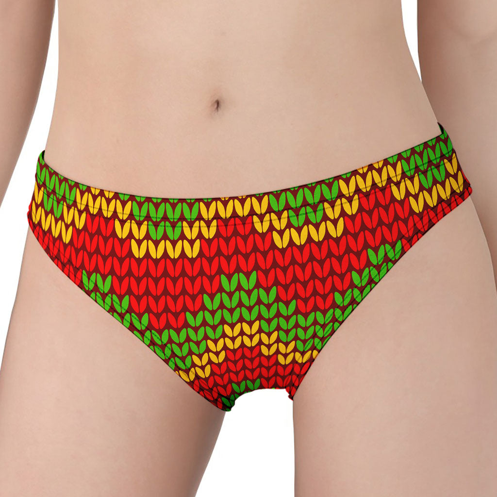 Knitted Reggae Pattern Print Women's Panties