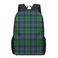 Knitted Scottish Plaid Print 17 Inch Backpack