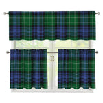 Knitted Scottish Plaid Print 3 Piece Kitchen Curtains