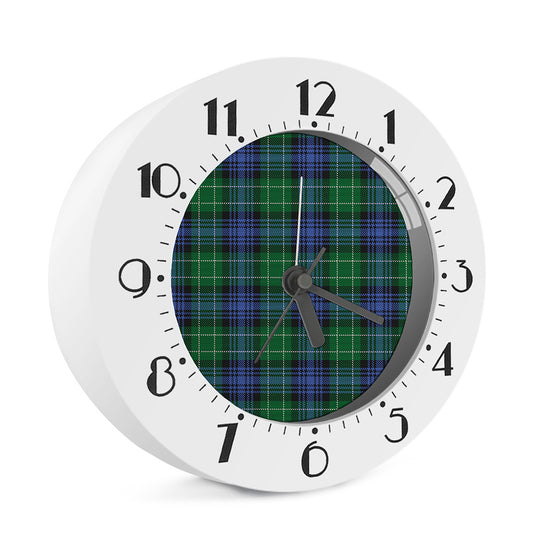 Knitted Scottish Plaid Print Alarm Clock
