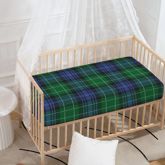 Knitted Scottish Plaid Print Baby Crib Sheet