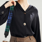 Knitted Scottish Plaid Print Bag Strap