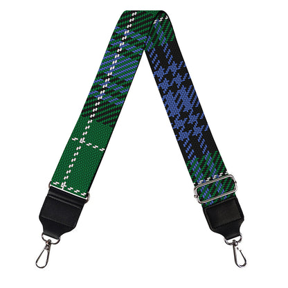 Knitted Scottish Plaid Print Bag Strap