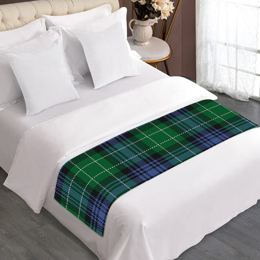 Knitted Scottish Plaid Print Bed Runner