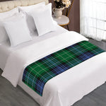 Knitted Scottish Plaid Print Bed Runner