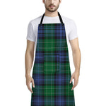 Knitted Scottish Plaid Print Bib Apron With Pocket