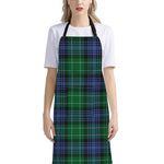 Knitted Scottish Plaid Print Bib Apron With Pocket