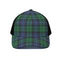 Knitted Scottish Plaid Print Black Mesh Trucker Hat