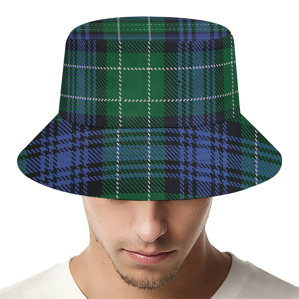 Knitted Scottish Plaid Print Bucket Hat