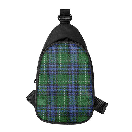 Knitted Scottish Plaid Print Chest Bag