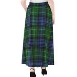 Knitted Scottish Plaid Print Chiffon Maxi Skirt