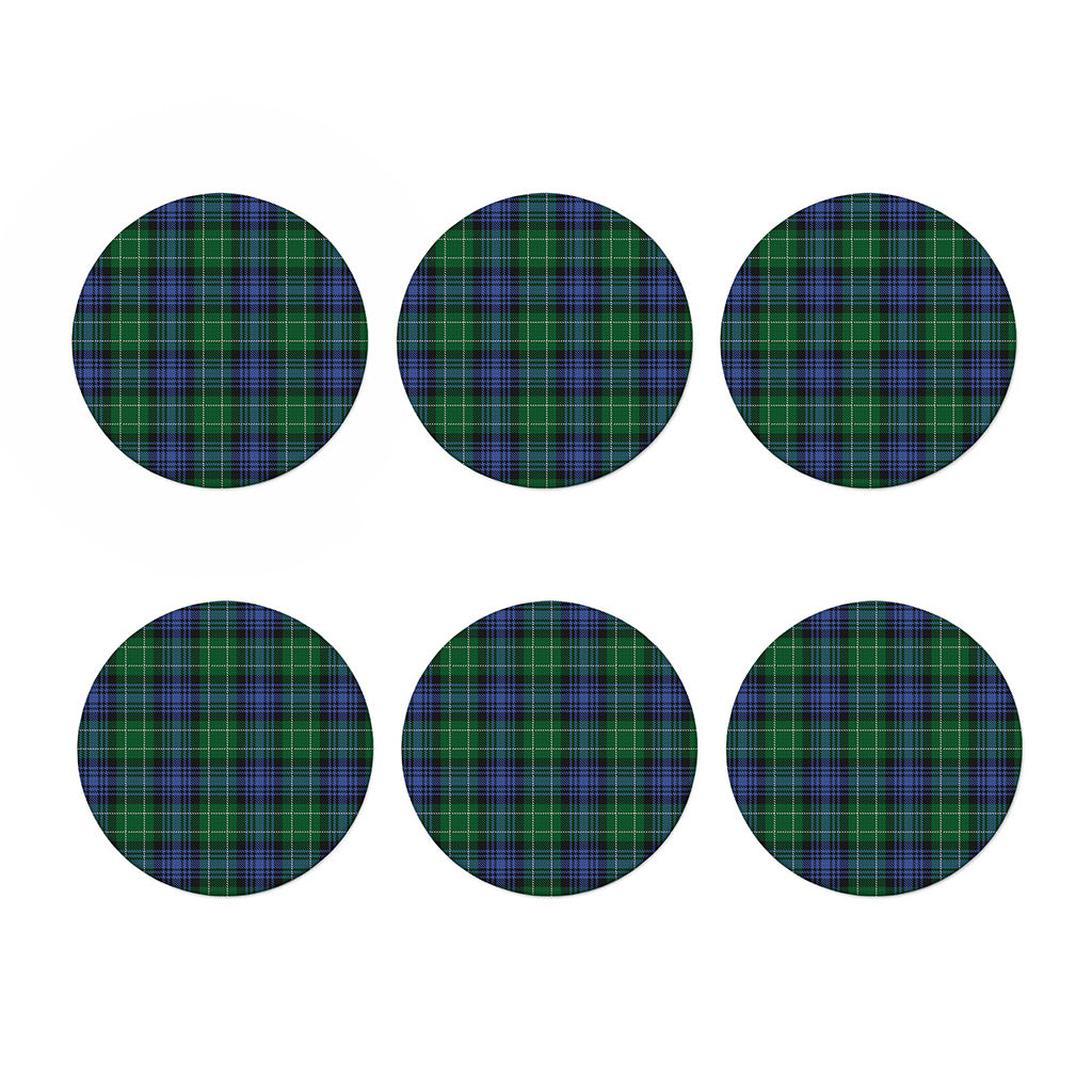 Knitted Scottish Plaid Print Coaster Set