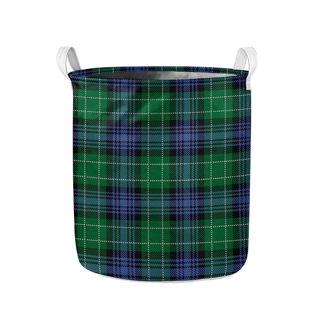 Knitted Scottish Plaid Print Collapsible Laundry Basket