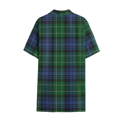 Knitted Scottish Plaid Print Cotton Hawaiian Shirt
