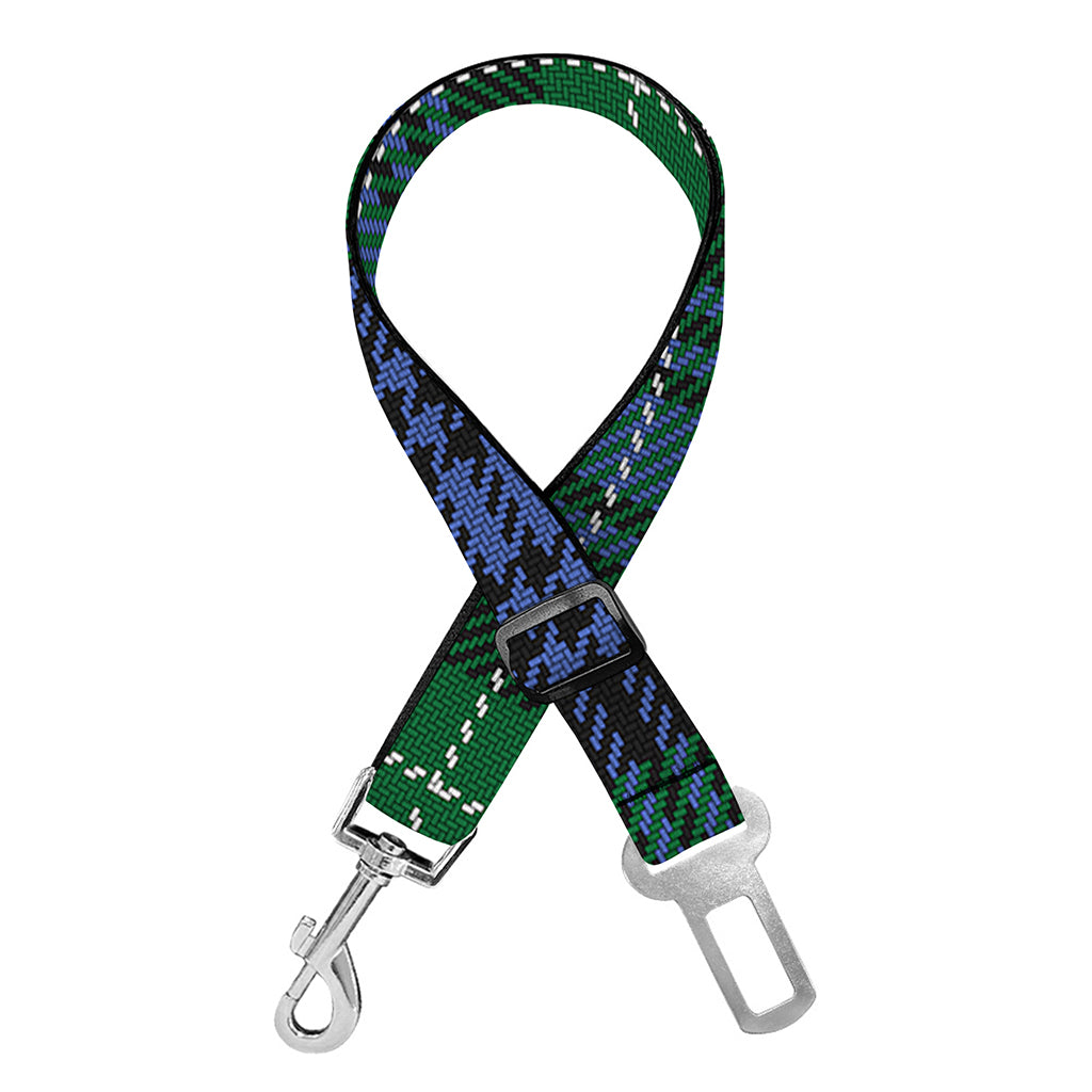Knitted Scottish Plaid Print Dog Seat Belt
