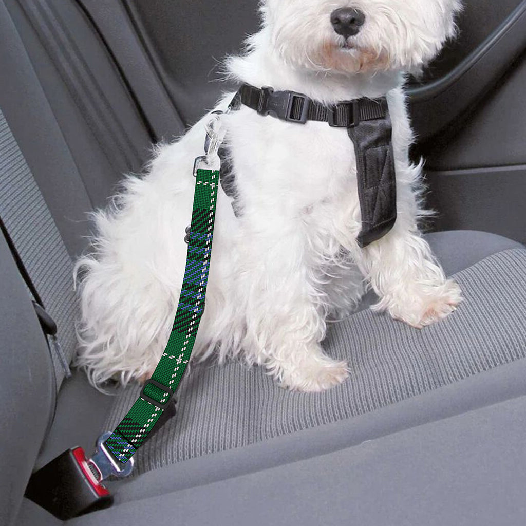 Knitted Scottish Plaid Print Dog Seat Belt