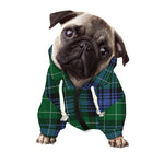 Knitted Scottish Plaid Print Dog Zip Up Hoodie