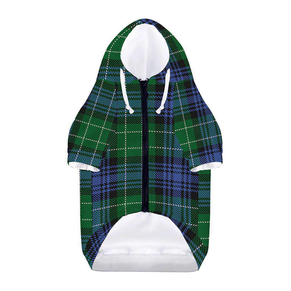Knitted Scottish Plaid Print Dog Zip Up Hoodie