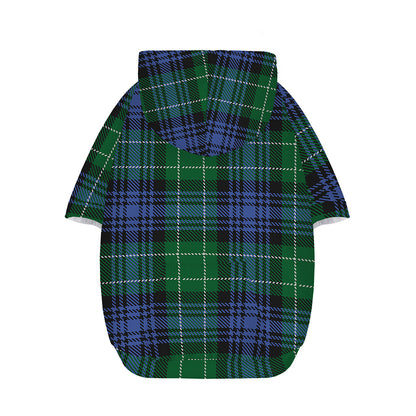 Knitted Scottish Plaid Print Dog Zip Up Hoodie