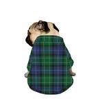 Knitted Scottish Plaid Print Dog Zip Up Jacket