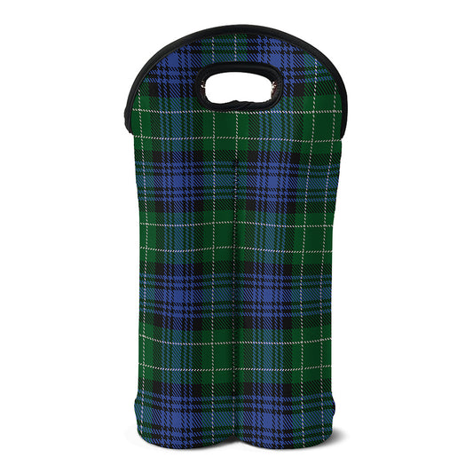 Knitted Scottish Plaid Print Double Neoprene Wine Tote