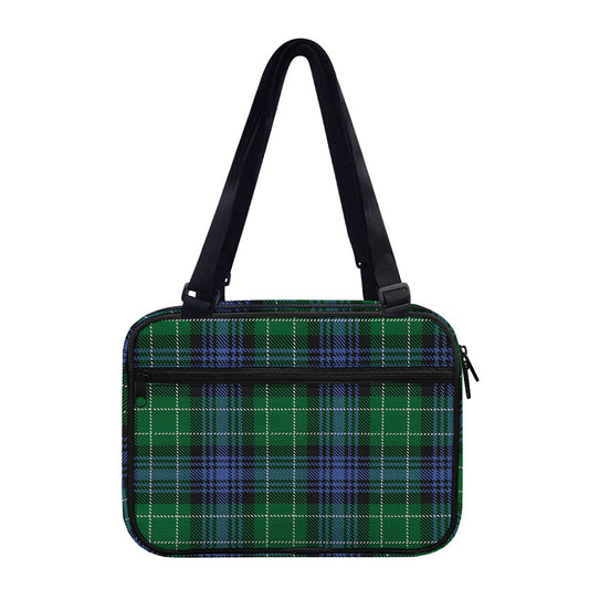 Knitted Scottish Plaid Print Double Strap Bible Bag