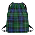 Knitted Scottish Plaid Print Drawstring Backpack