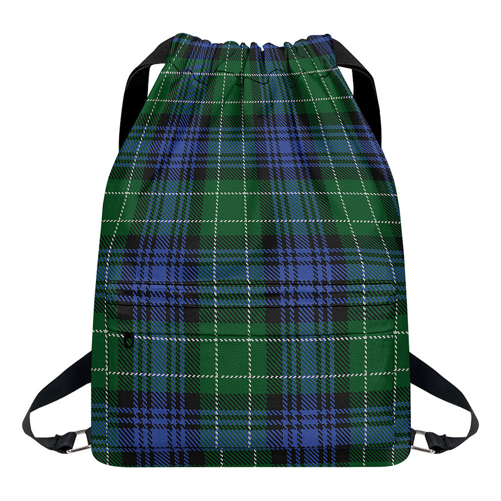 Knitted Scottish Plaid Print Drawstring Backpack
