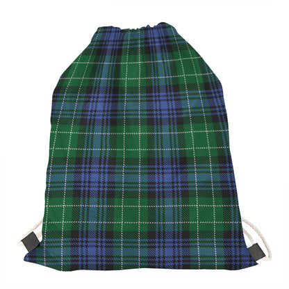 Knitted Scottish Plaid Print Drawstring Bag