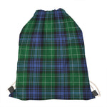 Knitted Scottish Plaid Print Drawstring Bag