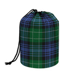 Knitted Scottish Plaid Print Drawstring Makeup Bag