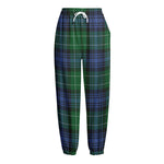 Knitted Scottish Plaid Print Fleece Lined Knit Pants