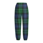 Knitted Scottish Plaid Print Fleece Lined Knit Pants