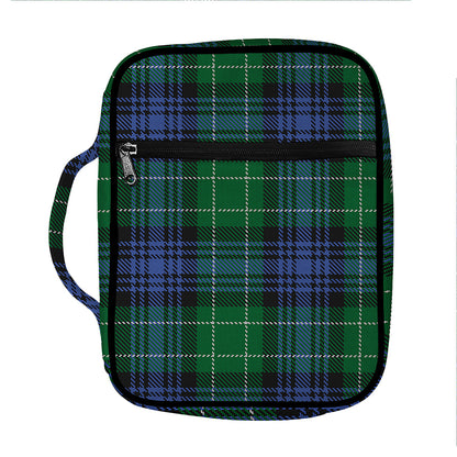Knitted Scottish Plaid Print Front Pocket Bible Bag