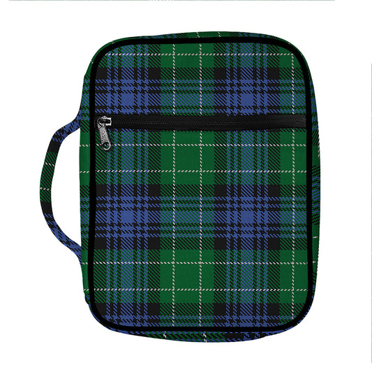 Knitted Scottish Plaid Print Front Pocket Bible Bag
