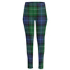 Knitted Scottish Plaid Print High-Waisted Pocket Leggings