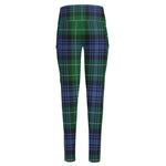 Knitted Scottish Plaid Print High-Waisted Pocket Leggings