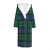 Knitted Scottish Plaid Print Hooded Bathrobe