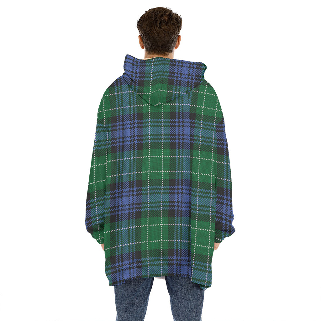 Knitted Scottish Plaid Print Hoodie Blanket